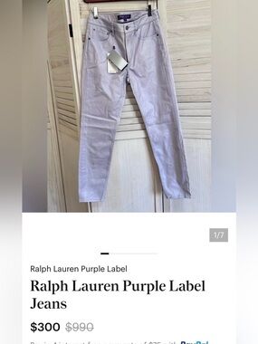 🥰2for1price RL purplelabel unique Light cream blue 400 WomenJeans madeinItaly
